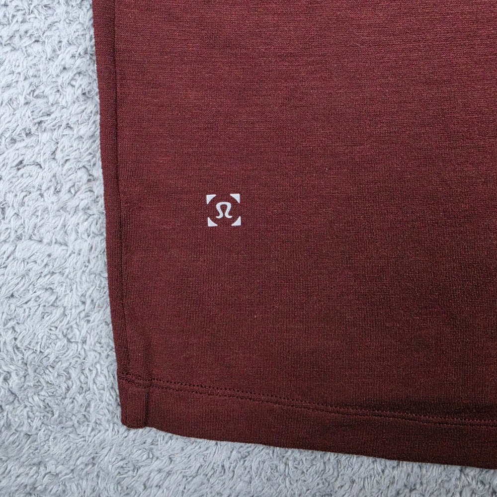 Lululemon Evolution Polo Shirt Mens M Burgundy Heathered Short Sleeve Athletic - Picture 7 of 10